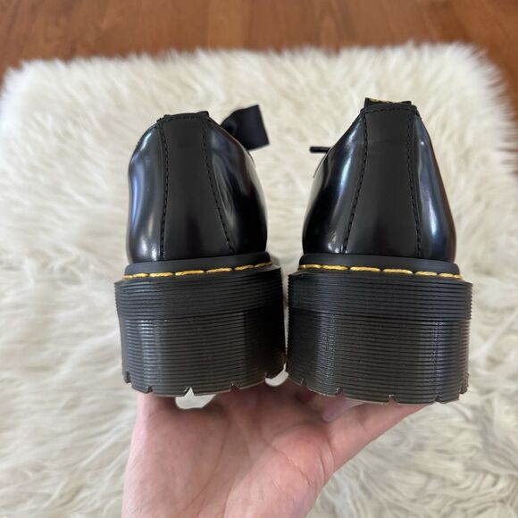 Dr Doc Martens Holly Platform Shoes Black Leather Oxfords Women's Size 10 US - Picture 6 of 9